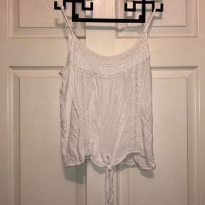 White tank top w/ floral pattern